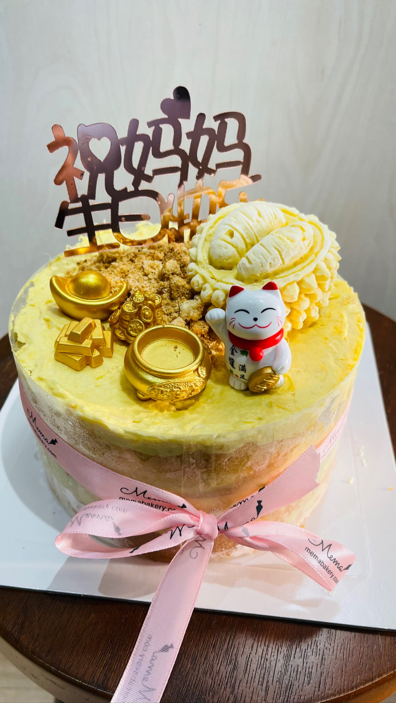 Longevity peach mousse cake Customized cakes for all occasions