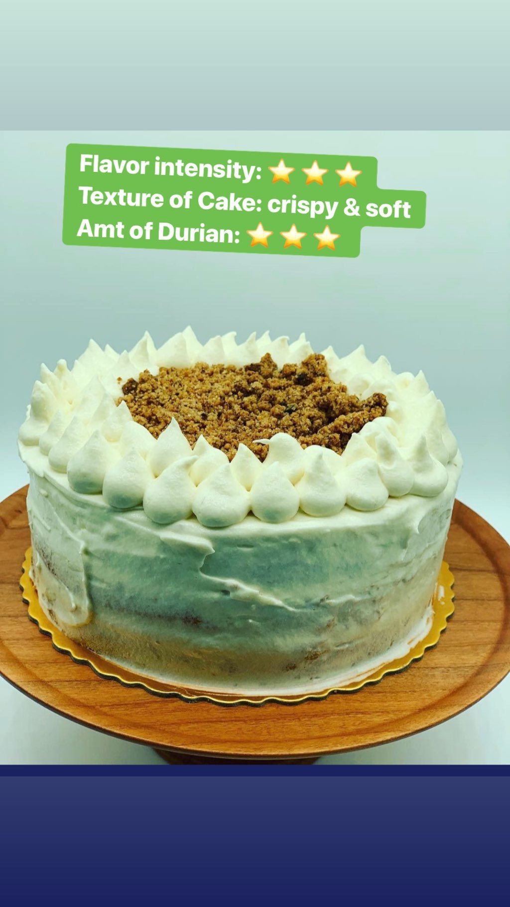 MSW Durian Crumble Mousse Cake