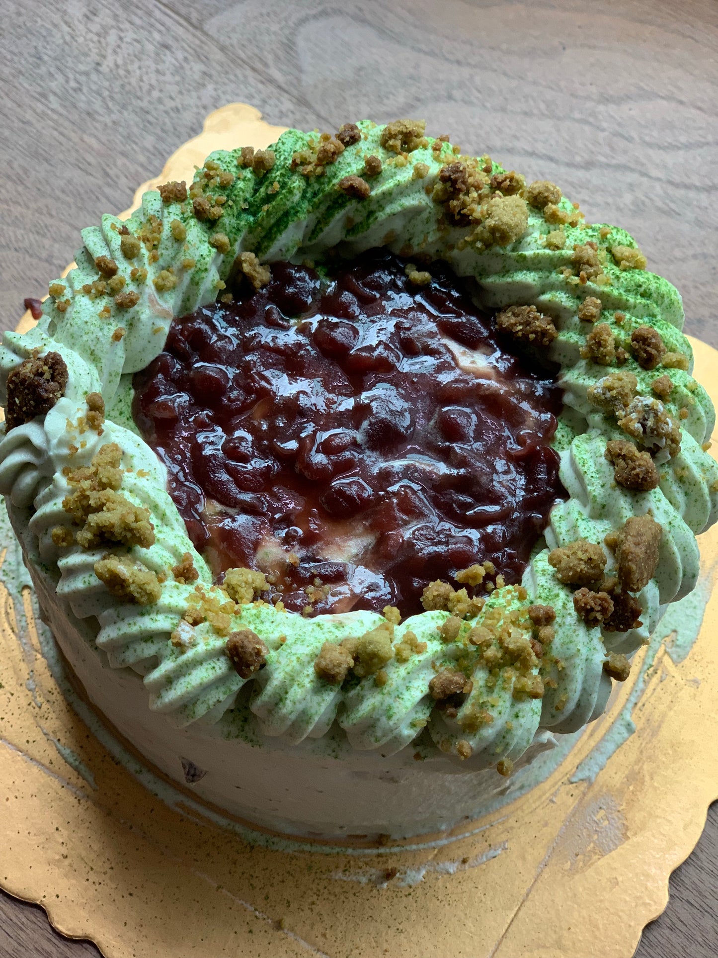 Matcha azuki crumble Cake