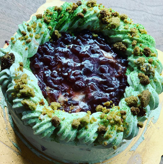 Matcha azuki crumble Cake