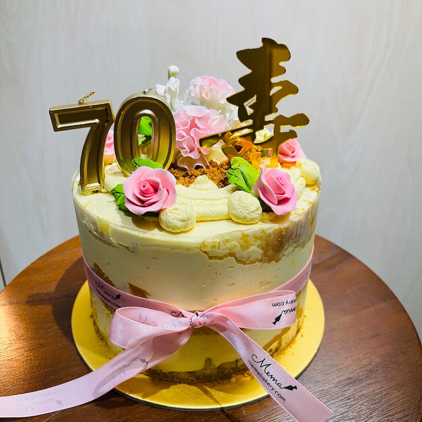 Longevity peach mousse cake Customized cakes for all occasions