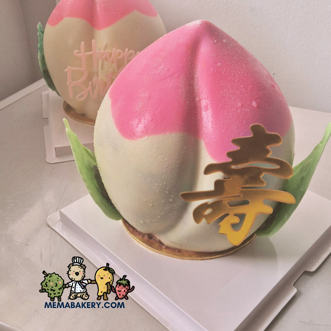 Gigantic Peaches Shape Longevity Mousse Cake